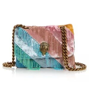 Kurt Geiger Kensington Nano Fringes Velvet Crossbody